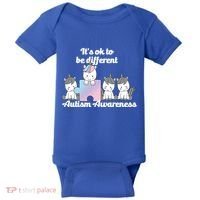 It's Ok To Be Different Autism Unicorn Puzzle Baby Bodysuit thumb 0