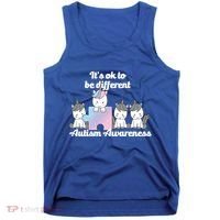 It's Ok To Be Different Autism Unicorn Puzzle Tank Top thumb 0