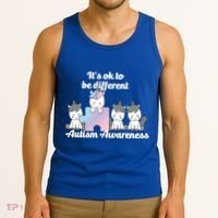 It's Ok To Be Different Autism Unicorn Puzzle Tank Top thumb 3