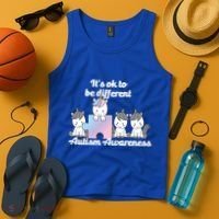 It's Ok To Be Different Autism Unicorn Puzzle Tank Top thumb 4