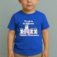 It's Ok To Be Different Autism Unicorn Puzzle Toddler T-Shirt thumb 2