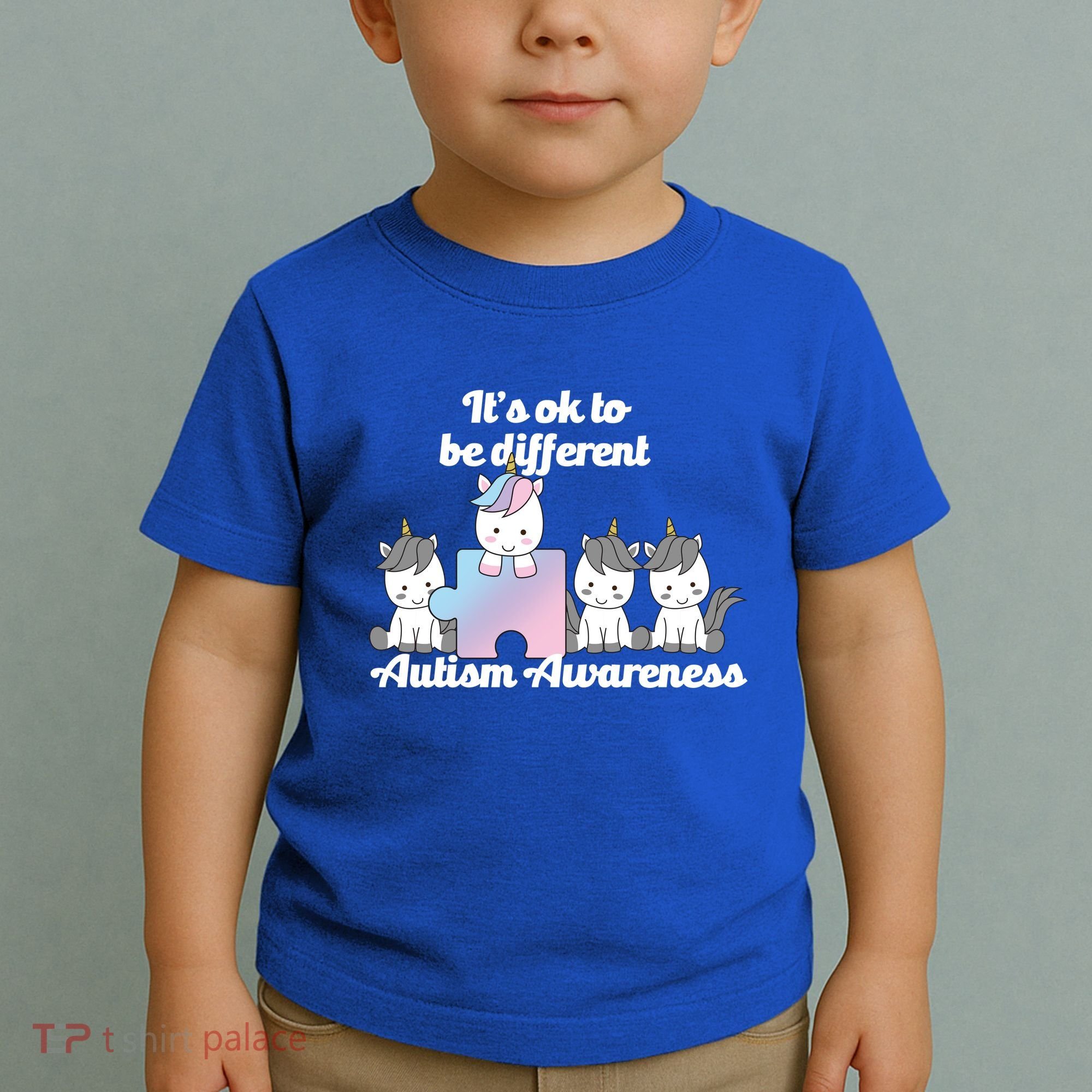 It's Ok To Be Different Autism Unicorn Puzzle Toddler T-Shirt