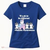 It's Ok To Be Different Autism Unicorn Puzzle Women's T-Shirt thumb 0
