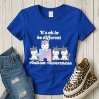 It's Ok To Be Different Autism Unicorn Puzzle Women's T-Shirt thumb 3