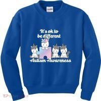 It's Ok To Be Different Autism Unicorn Puzzle Kids Sweatshirt thumb 0