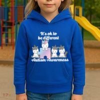 It's Ok To Be Different Autism Unicorn Puzzle Kids Hoodie thumb 3