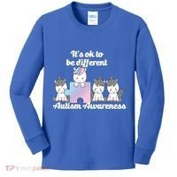 It's Ok To Be Different Autism Unicorn Puzzle Kids Long Sleeve Shirt thumb 0