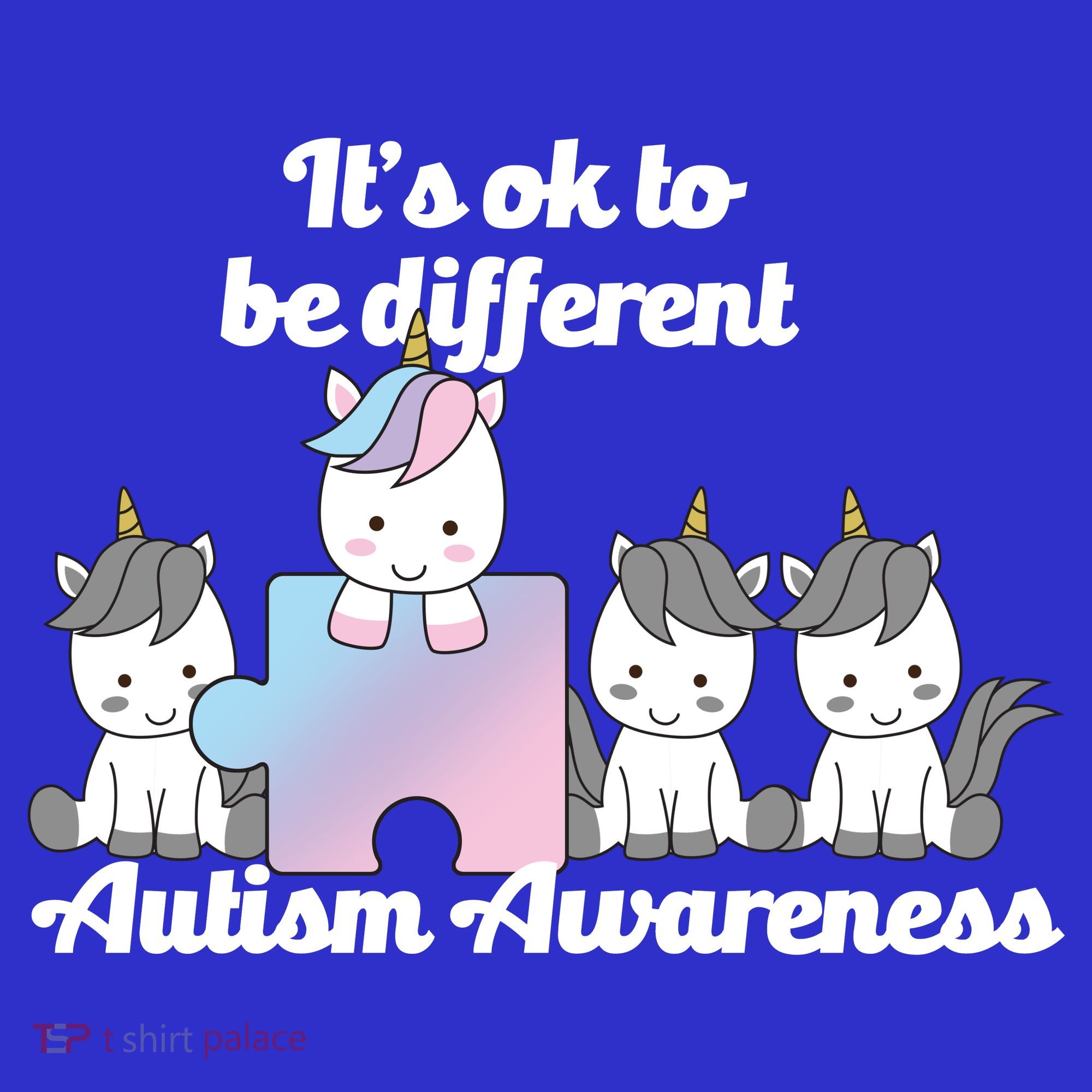 It's Ok To Be Different Autism Unicorn Puzzle Kids Long Sleeve Shirt