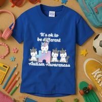 It's Ok To Be Different Autism Unicorn Puzzle Kids T-Shirt thumb 3