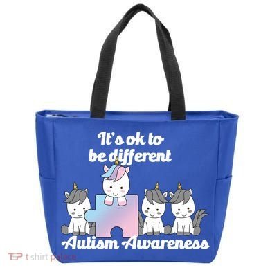 It's Ok To Be Different Autism Unicorn Puzzle Tote Bag