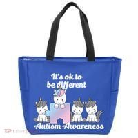 It's Ok To Be Different Autism Unicorn Puzzle Tote Bag thumb 0