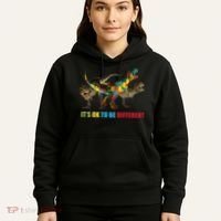 It's Ok To Be Different Dinosaur Autism Awareness Hoodie thumb 5