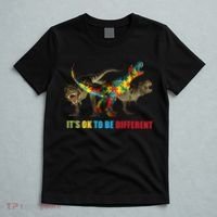 It's Ok To Be Different Dinosaur Autism Awareness T-Shirt thumb 5