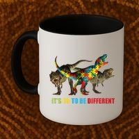 It's Ok To Be Different Dinosaur Autism Awareness Coffee Mug thumb 2