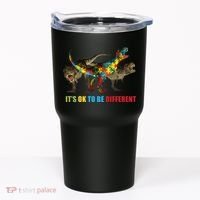 It's Ok To Be Different Dinosaur Autism Awareness Tumbler thumb 0