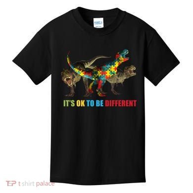 It's Ok To Be Different Dinosaur Autism Awareness Kids T-Shirt