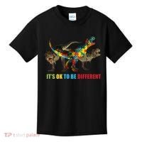 It's Ok To Be Different Dinosaur Autism Awareness Kids T-Shirt thumb 0