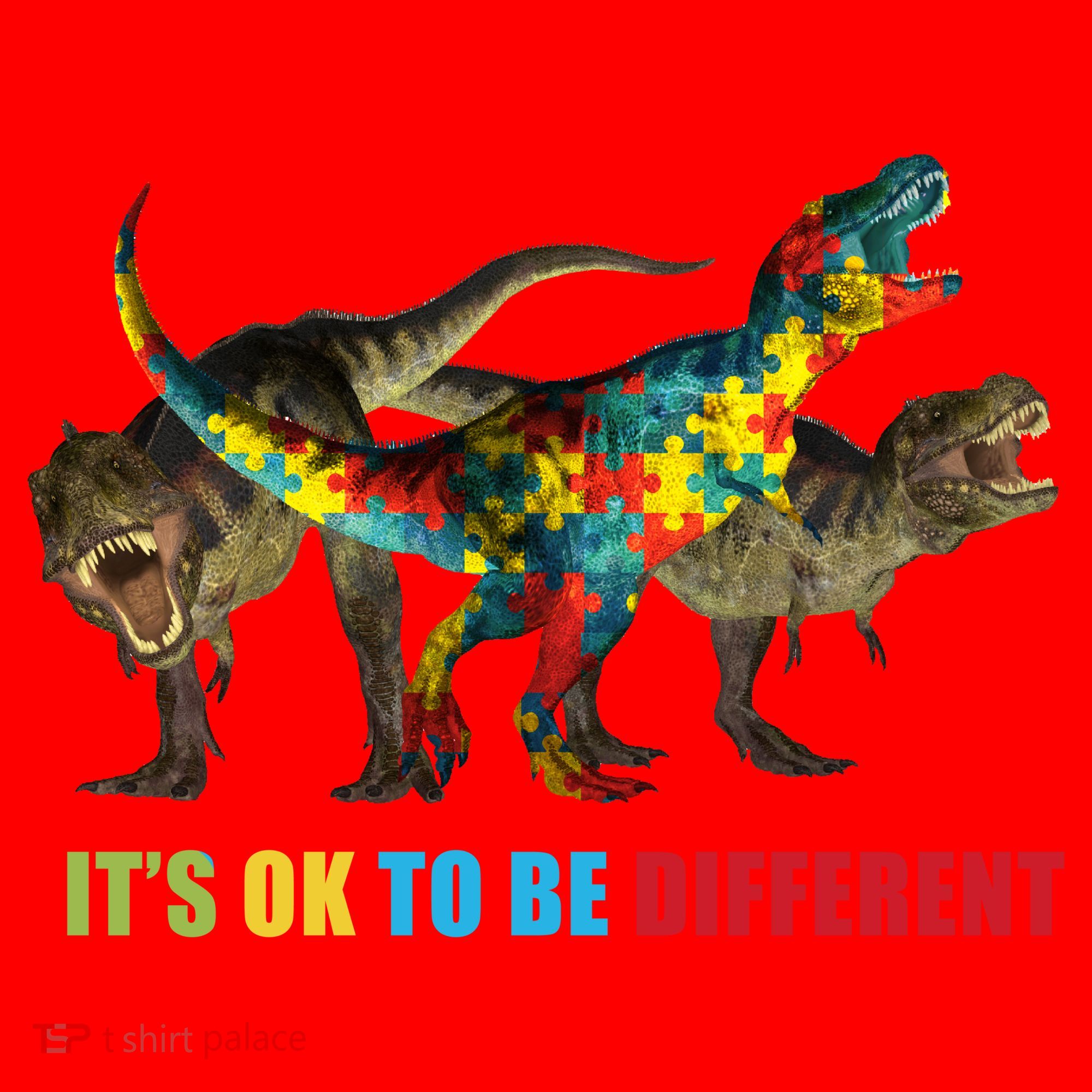It's Ok To Be Different Dinosaur Autism Awareness Santa Hat