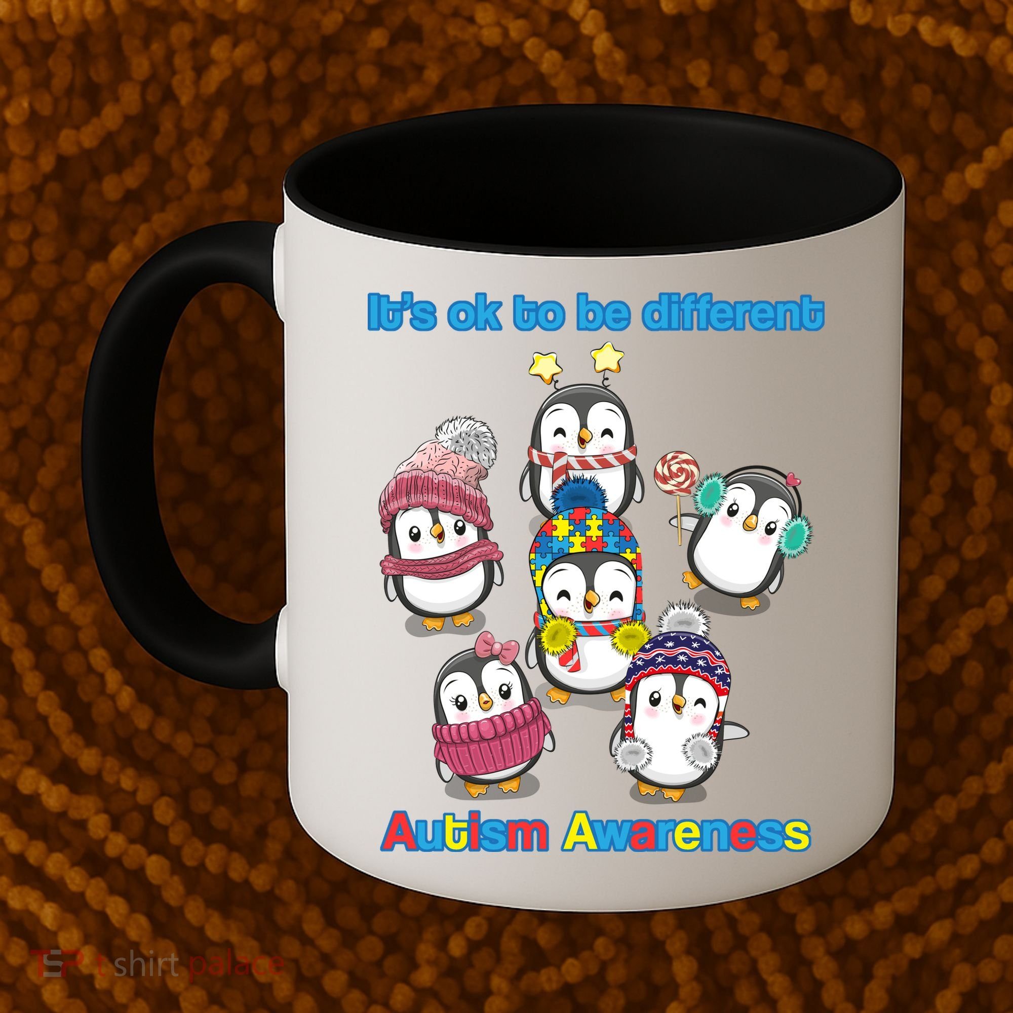It's Ok To Be Different Penguins Autism Coffee Mug