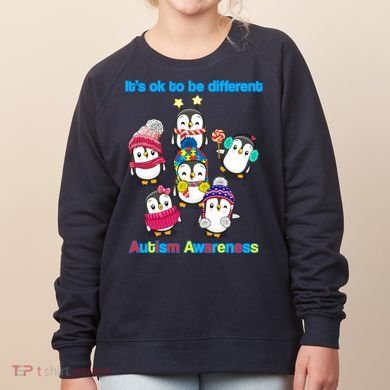 It's Ok To Be Different Penguins Autism Women's Sweatshirt
