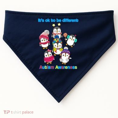 It's Ok To Be Different Penguins Autism USA-Made Doggie Bandana