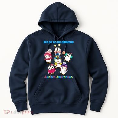 It's Ok To Be Different Penguins Autism Hoodie