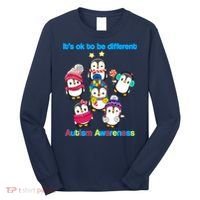 It's Ok To Be Different Penguins Autism Long Sleeve Shirt thumb 0