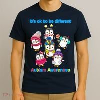 It's Ok To Be Different Penguins Autism T-Shirt thumb 3