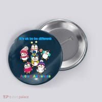 It's Ok To Be Different Penguins Autism Button thumb 0