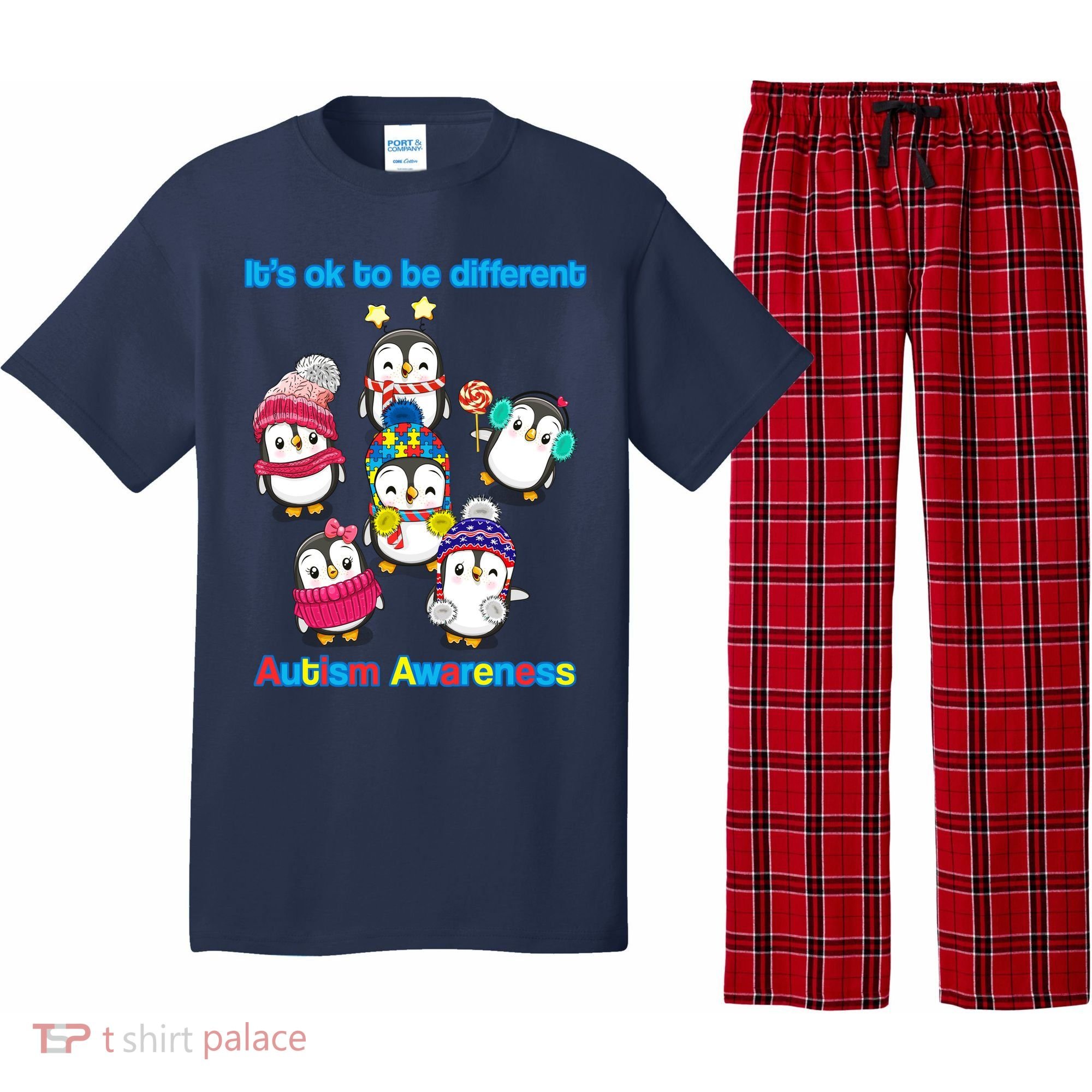 It's Ok To Be Different Penguins Autism Pajama Set