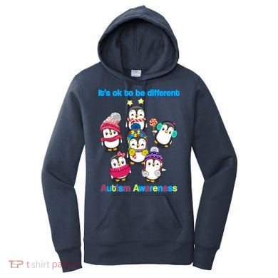 It's Ok To Be Different Penguins Autism Women's Hoodie