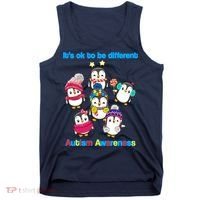 It's Ok To Be Different Penguins Autism Tank Top thumb 0
