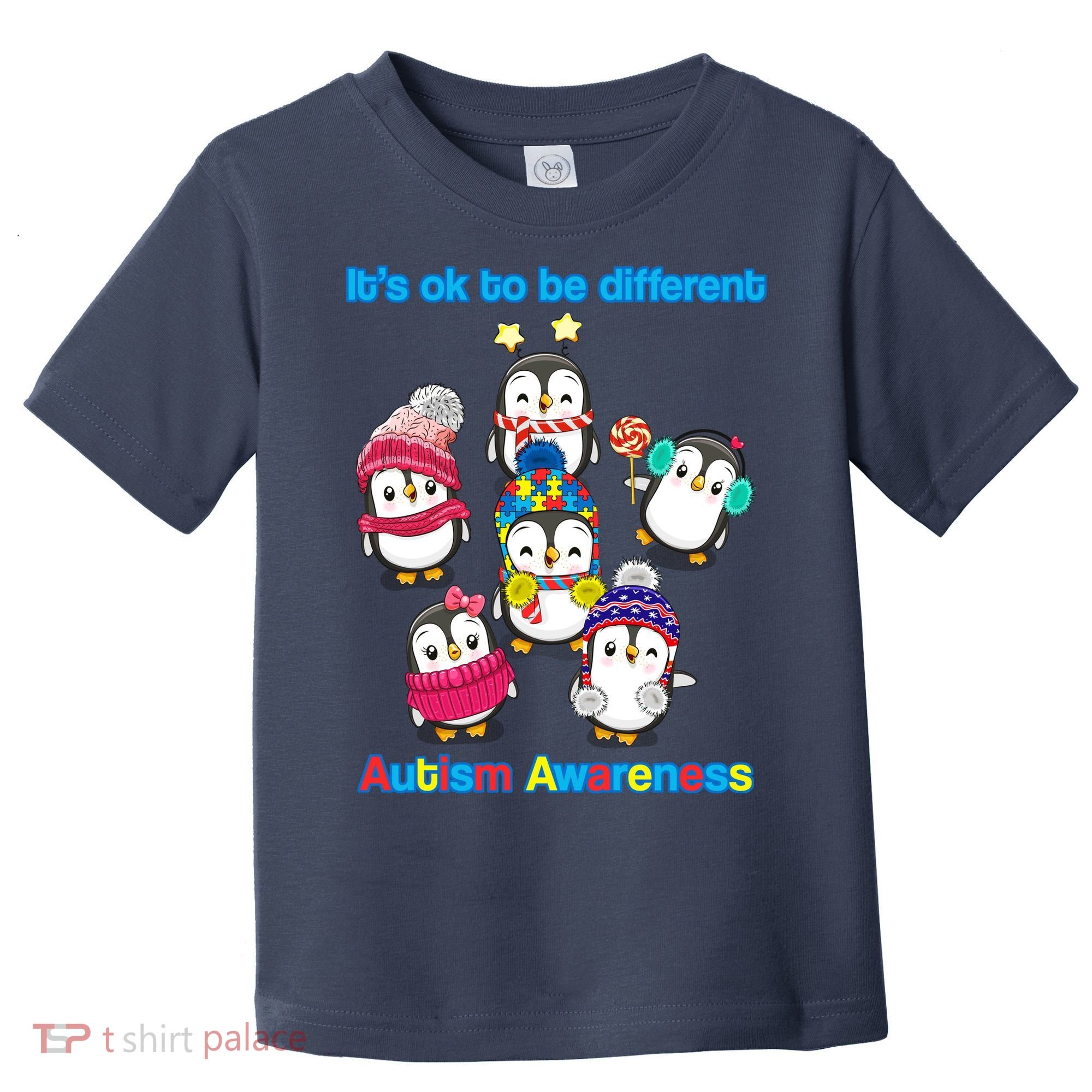 It's Ok To Be Different Penguins Autism Toddler T-Shirt