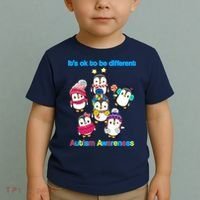 It's Ok To Be Different Penguins Autism Toddler T-Shirt thumb 2