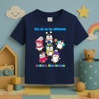 It's Ok To Be Different Penguins Autism Toddler T-Shirt thumb 3