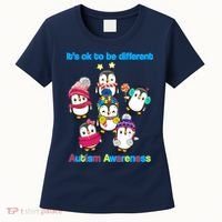 It's Ok To Be Different Penguins Autism Women's T-Shirt thumb 0