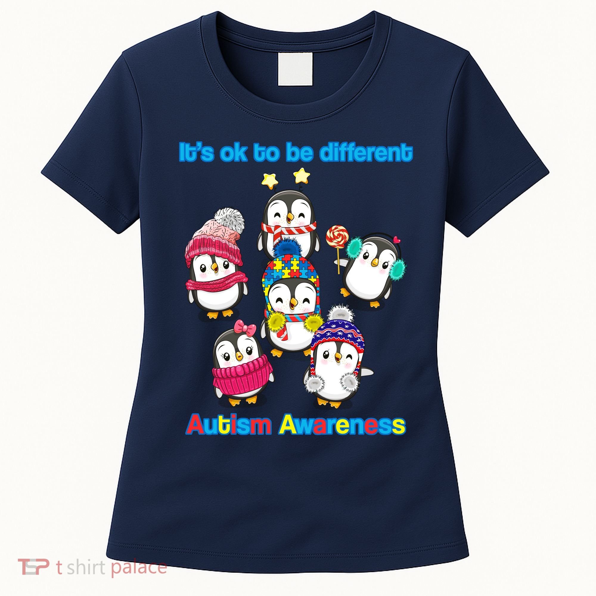 It's Ok To Be Different Penguins Autism Women's T-Shirt