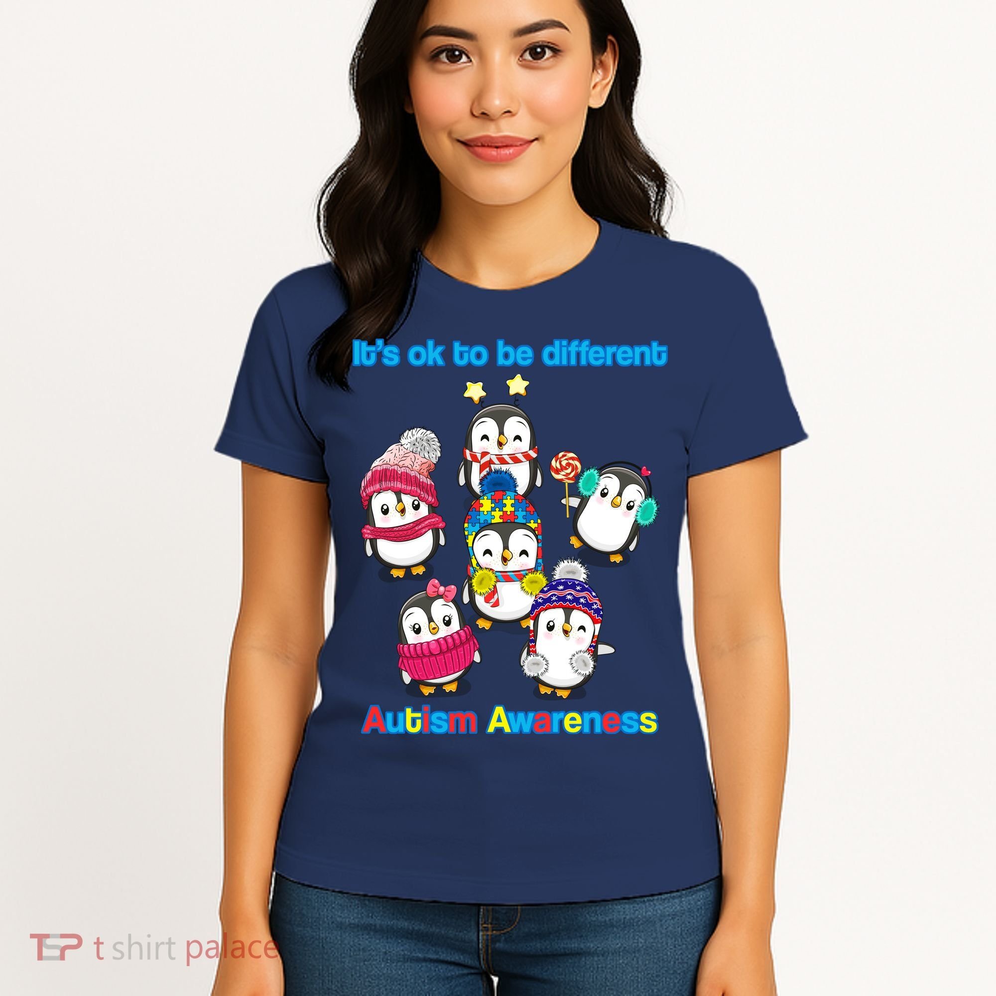 It's Ok To Be Different Penguins Autism Women's T-Shirt