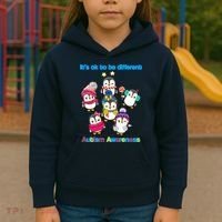 It's Ok To Be Different Penguins Autism Kids Hoodie thumb 3
