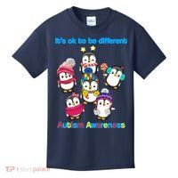 It's Ok To Be Different Penguins Autism Kids T-Shirt thumb 0