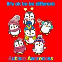 It's Ok To Be Different Penguins Autism Santa Hat thumb 1