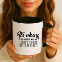 It's Okay Disagree With Me Funny Meme Coffee Mug thumb 3