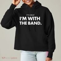 It's Okay I'm With The Band Ladies Heavyweight Boxy Pullover Hoodie thumb 0