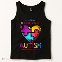 It's Okay To Be Different Autism Awareness Month Tank Top thumb 2