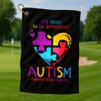 It's Okay To Be Different Autism Awareness Month Golf Towel thumb 1