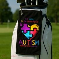 It's Okay To Be Different Autism Awareness Month Golf Towel thumb 2