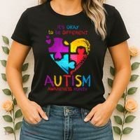It's Okay To Be Different Autism Awareness Month Women's T-Shirt thumb 2