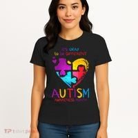 It's Okay To Be Different Autism Awareness Month Women's T-Shirt thumb 4