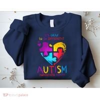 It's Okay To Be Different Autism Awareness Month1 Sweatshirt thumb 2