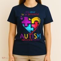 It's Okay To Be Different Autism Awareness Month1 T-Shirt thumb 4